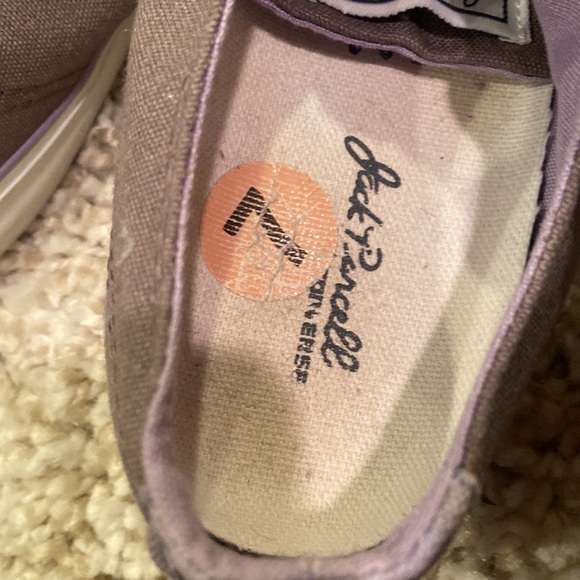 Converse Jack Purcell Grey and Purple Low Top Lace Up Canvas Sneakers - Picture 6 of 7
